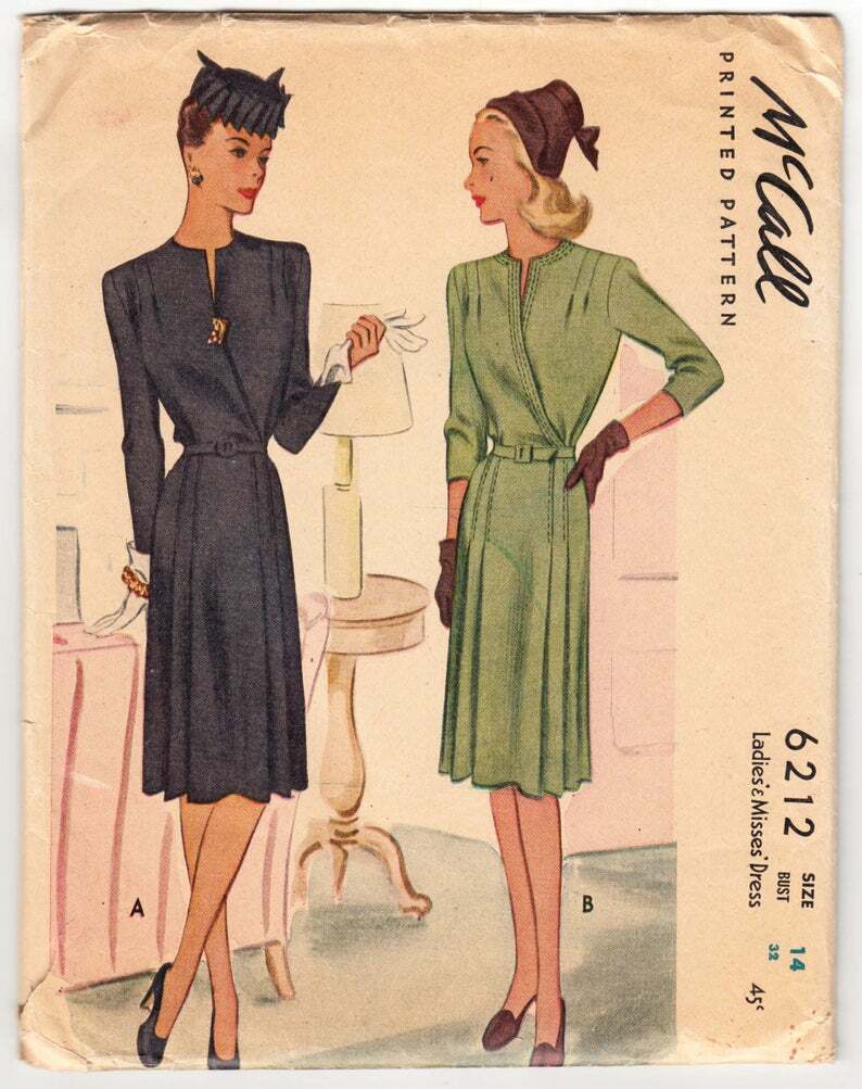 Vintage Sewing Pattern 1940's Ladies' Dress McCall image 0