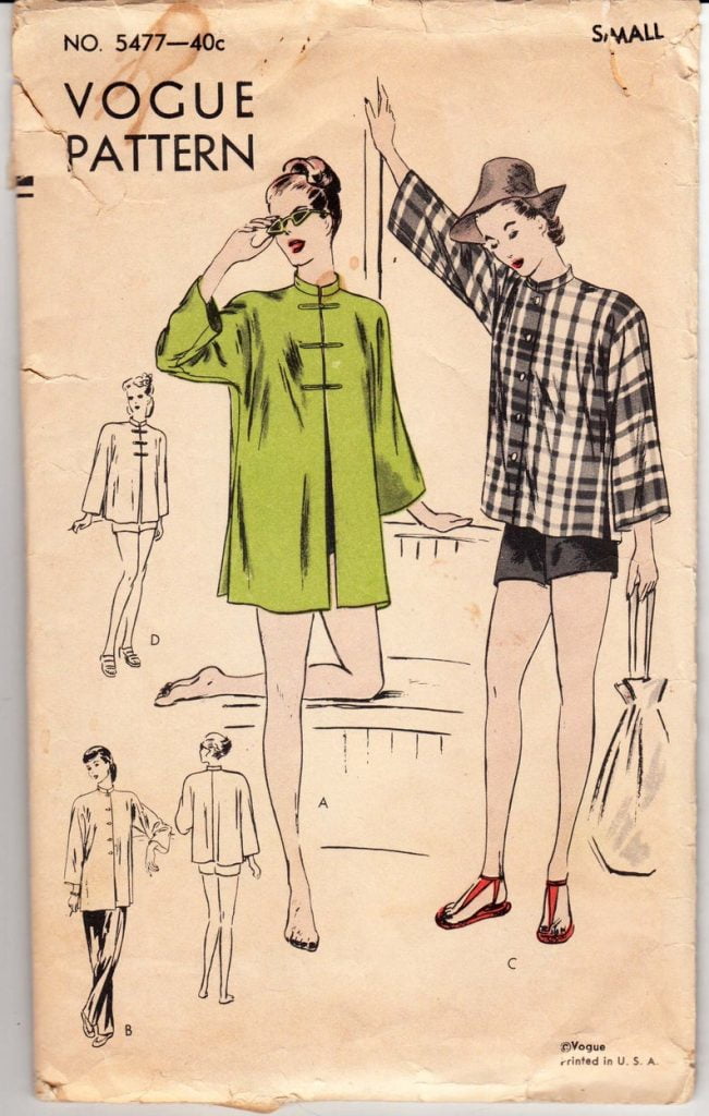 Vintage Sewing Pattern 1940's Vogue 5477 Mandarin or Beach image 0