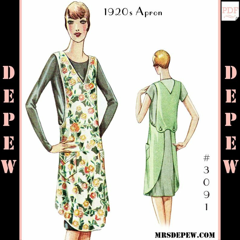 Vintage Sewing Pattern 1920s Ladies' Apron 3091 Sizes image 0