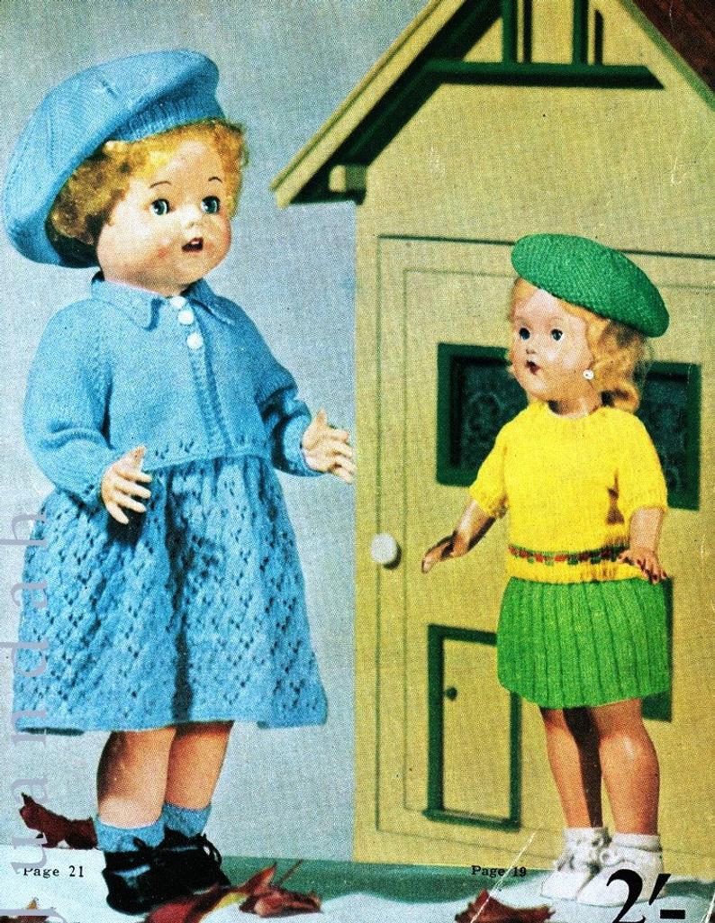 Book of knitted dolls' clothes patterns 10 vintage image 0