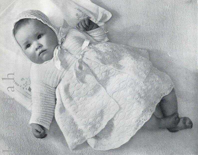 9 vintage PDF baby crochet patterns 1950s birth to 18 image 0