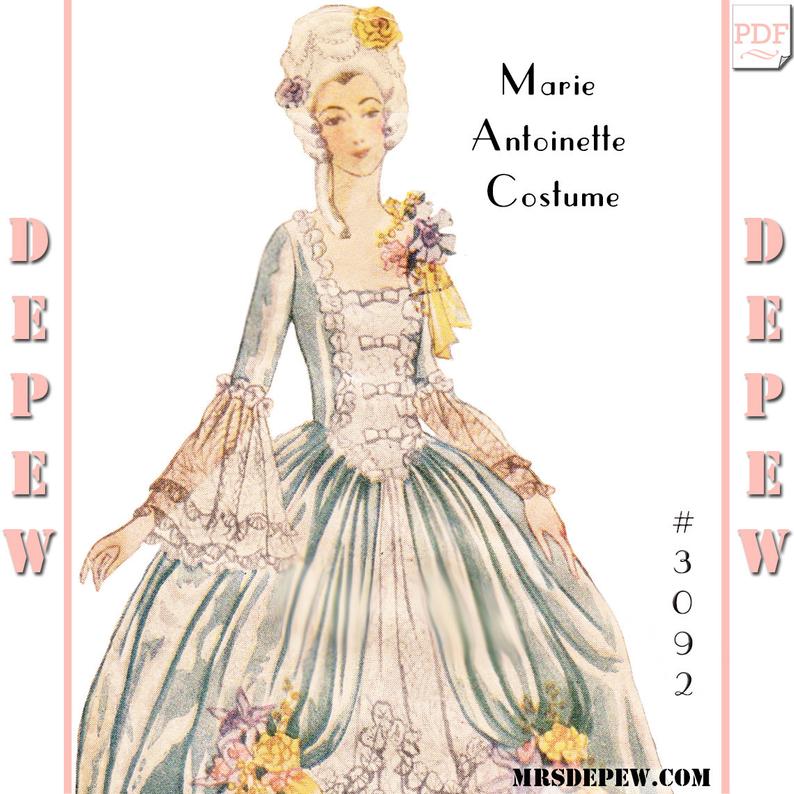 Vintage Sewing Pattern Marie Antoinette Halloween Costume image 0