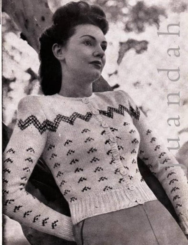 1940s women's knit patterns wartime fashion WW2 image 0