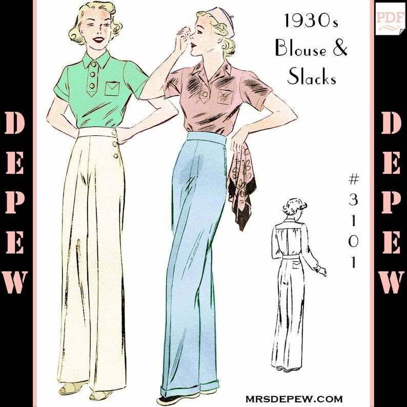 Vintage Separates Sewing Pattern 1930s Ladies' Blouse and image 0