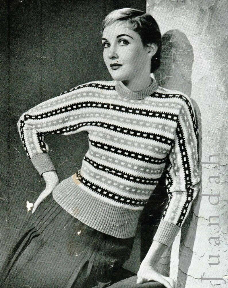 7 x vintage knitting patterns 1950s fashion women's image 0