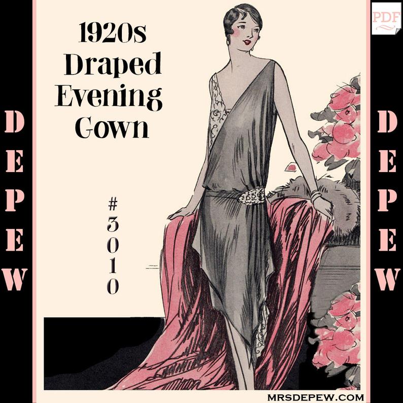 Vintage Sewing Pattern Instructions 1920s Flapper Easy Draped image 0