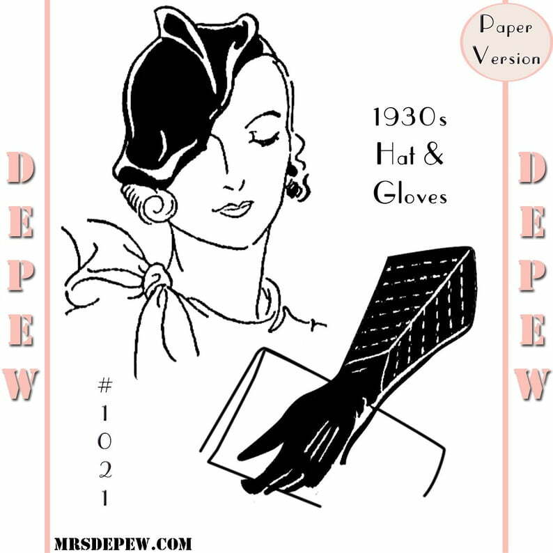 Vintage Sewing Pattern 1930s Ladies' Hat & Gloves Depew image 0