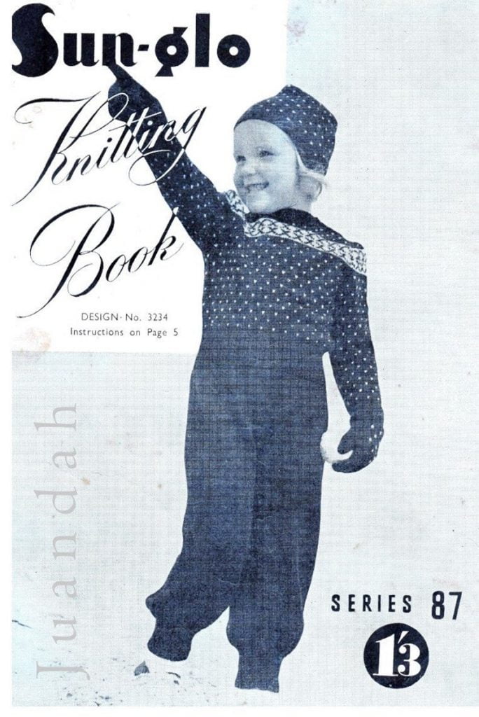 PDF book of 14 girls' and boys' knitting patterns image 0