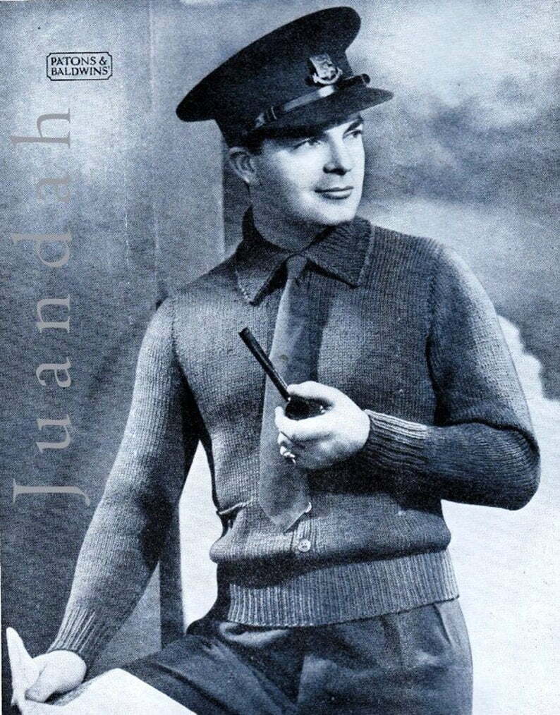 Entire PDF book of 1940s military men's knits 17 wartime image 0