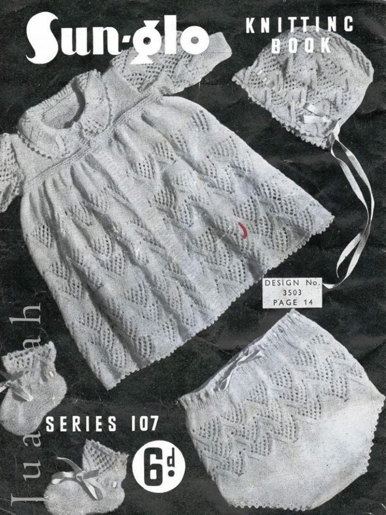 PDF book of vintage baby knits 1950s patterns 6 patterns in image 0