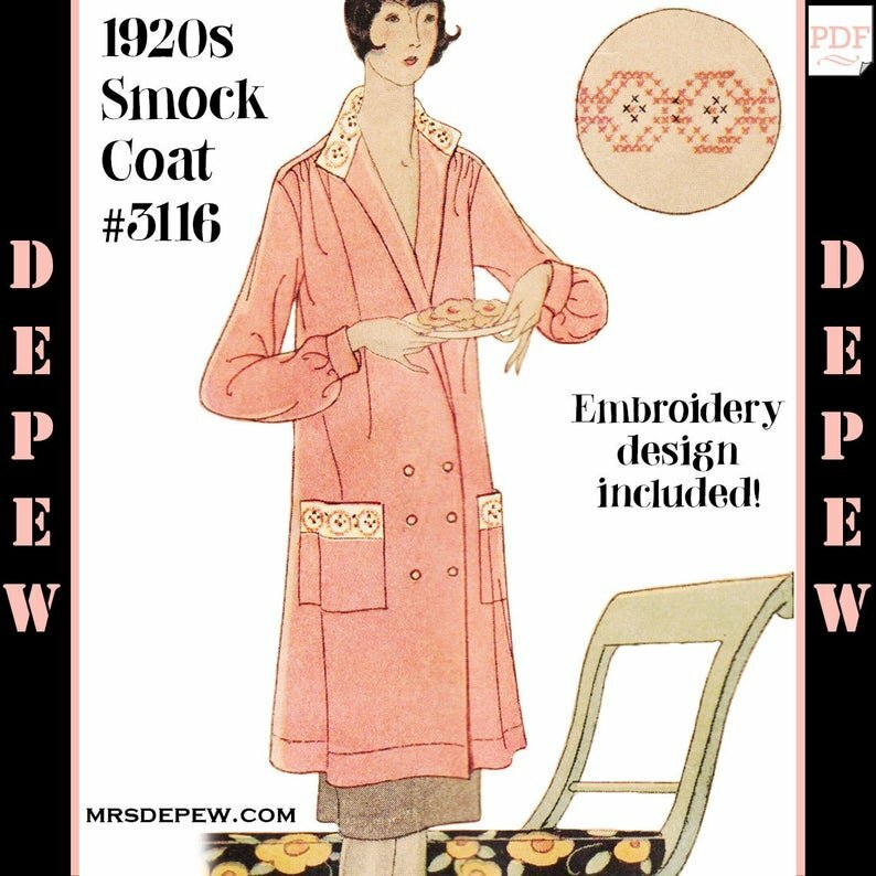 Vintage Sewing Pattern Ladies' 1920s Smock Coat 3116 image 0