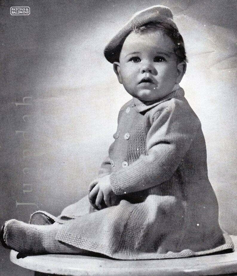 Baby knits book vintage era 1950s knitting patterns boys image 0