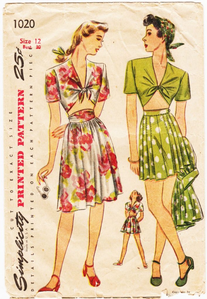 Vintage Sewing Pattern 1940s Ladies' Play Suit Bust image 0