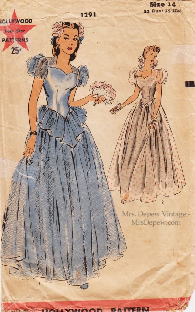Vintage Sewing Pattern Evening Dress with Sweetheart Bodice image 0