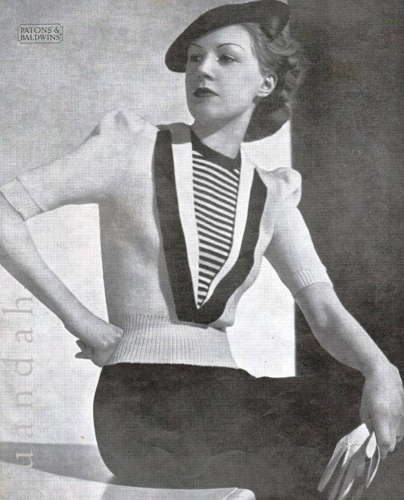 Antique knitting patterns 11 elegant  1930s PDF designs image 0