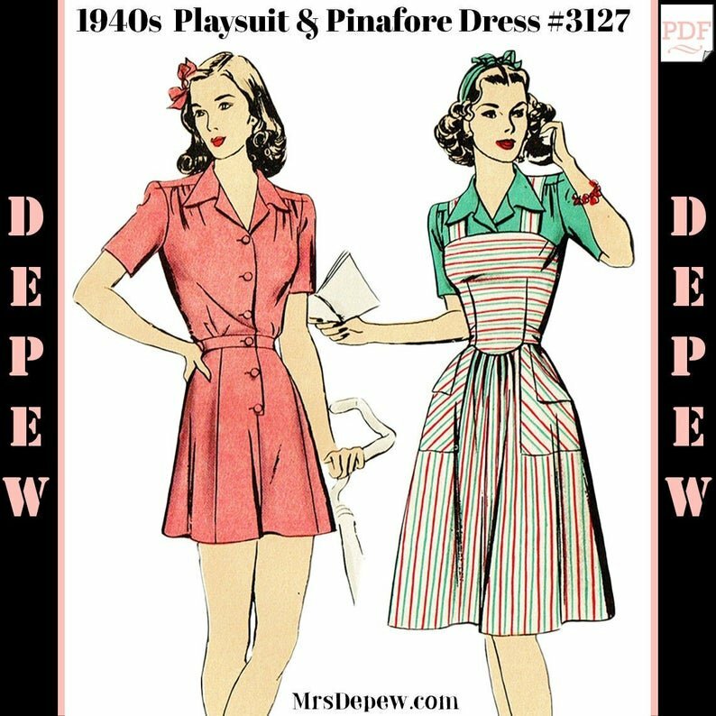 Vintage Sewing Pattern 1940s Ladies' Playsuit Blouse image 0