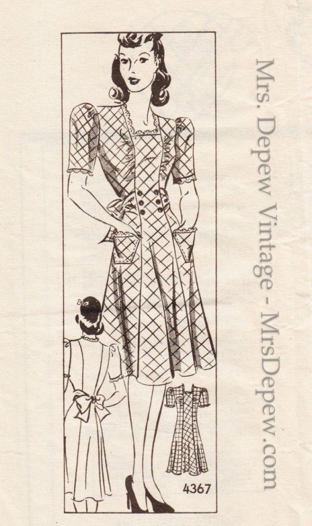Vintage Sewing Pattern 1940s Anne Adams Dress Pattern 4367 image 0
