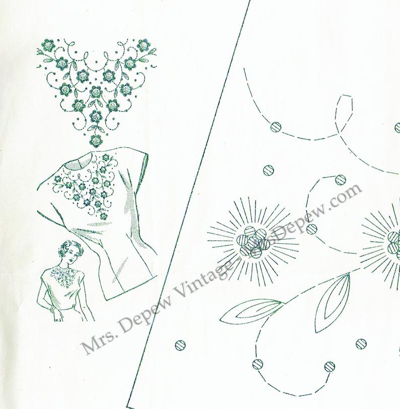 Vintage Sewing Pattern 1940s Misses Blouse Transfer Mail Order image 0