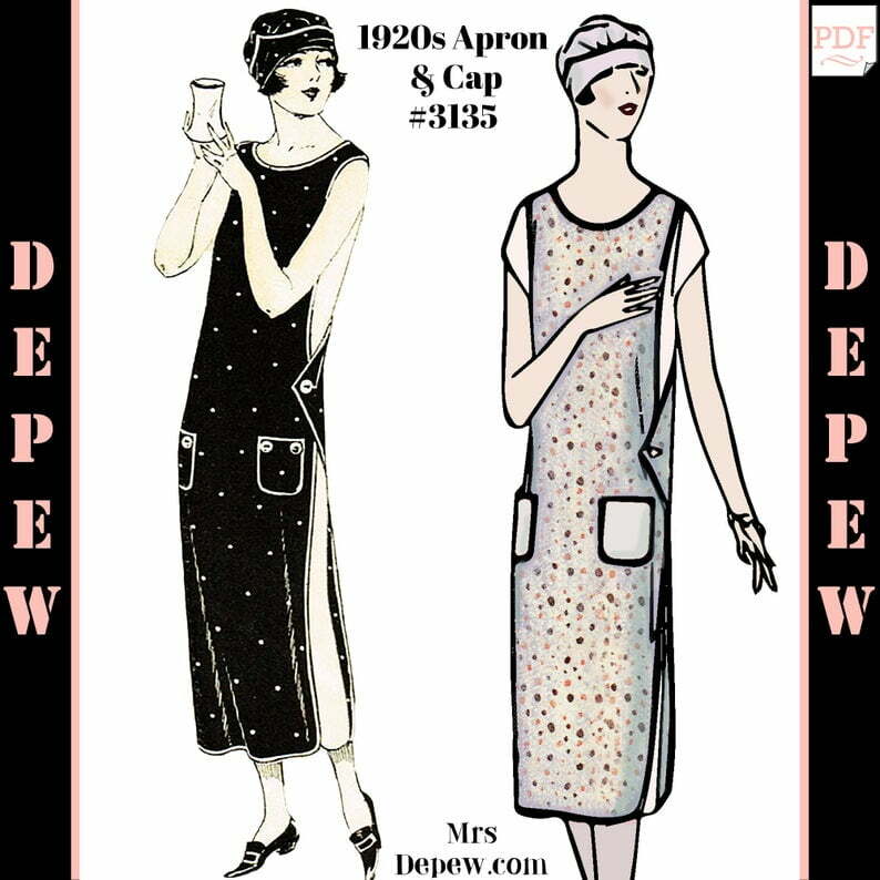 Vintage Sewing Pattern 1920s Ladies' Apron & Cap 3135 image 0