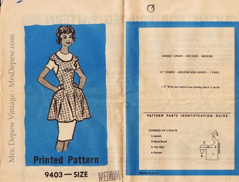 Mail Order Full Apron with Pockets Vintage Sewing Pattern 9403 image 0
