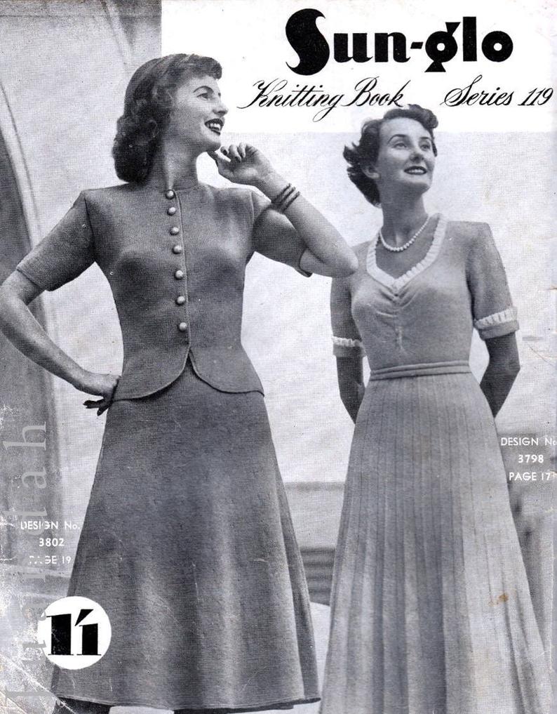 PDF book of vintage 1940s women's knitting patterns 10 image 0