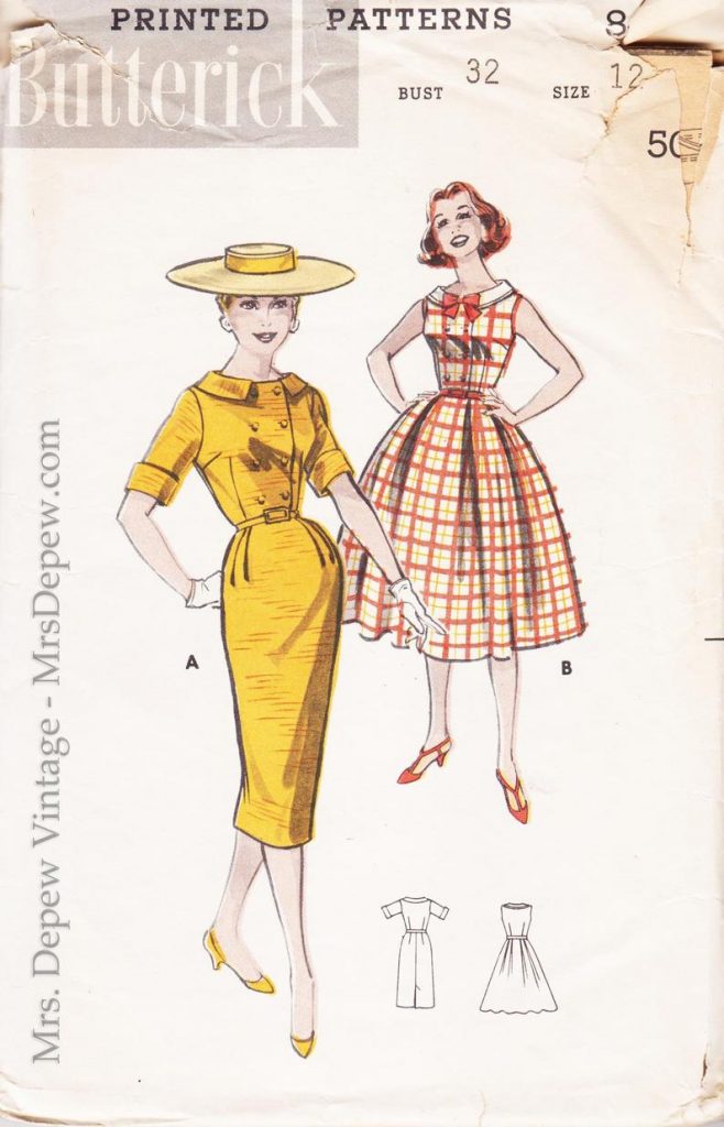 1950s Vintage Sewing Pattern Misses' Dress Butterick 8459 image 0