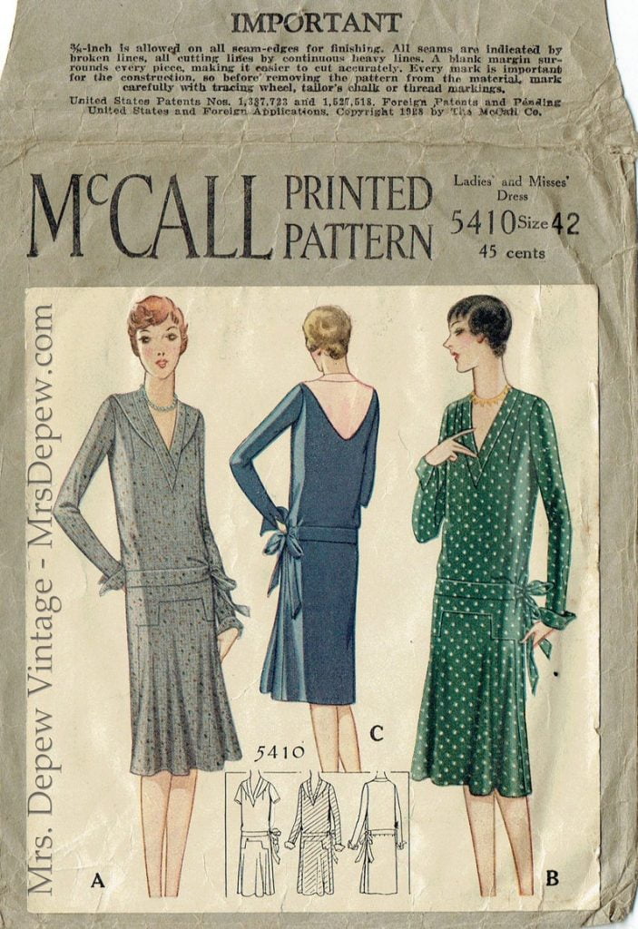 ORIGINAL Vintage Sewing Pattern Ladies' 1920s Day Dress image 0