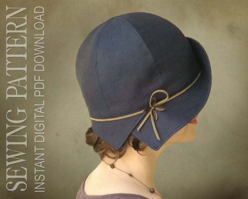 SEWING PATTERN  Annick 1920s Twenties Cloche Fabric Hat for image 0