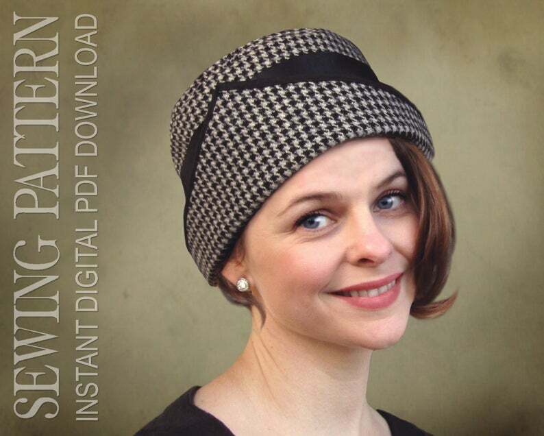 SEWING PATTERN  Quin 1960's 1910's modern bucket hat image 0