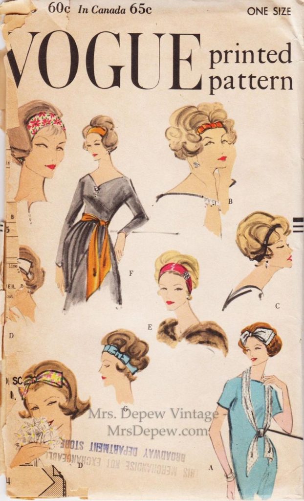 1950s Vintage Sewing Pattern Ladies' Headbands & image 0