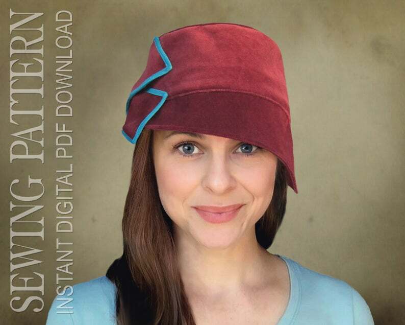SEWING PATTERN  Quin 1960's 1910's modern bucket hat image 0