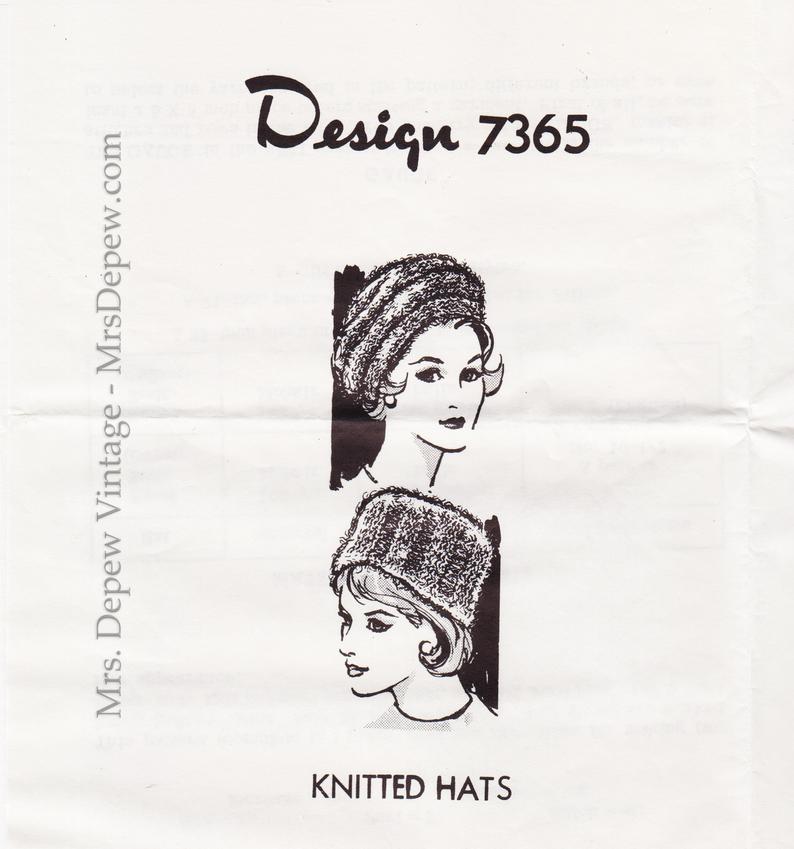 Vintage Pattern 1960s Fascinator Knitted Hats By Alice Brooks image 0