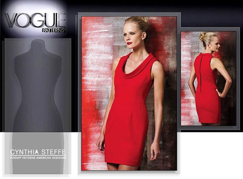 Vogue 1151 women's slinky dress short skirt evening or image 0