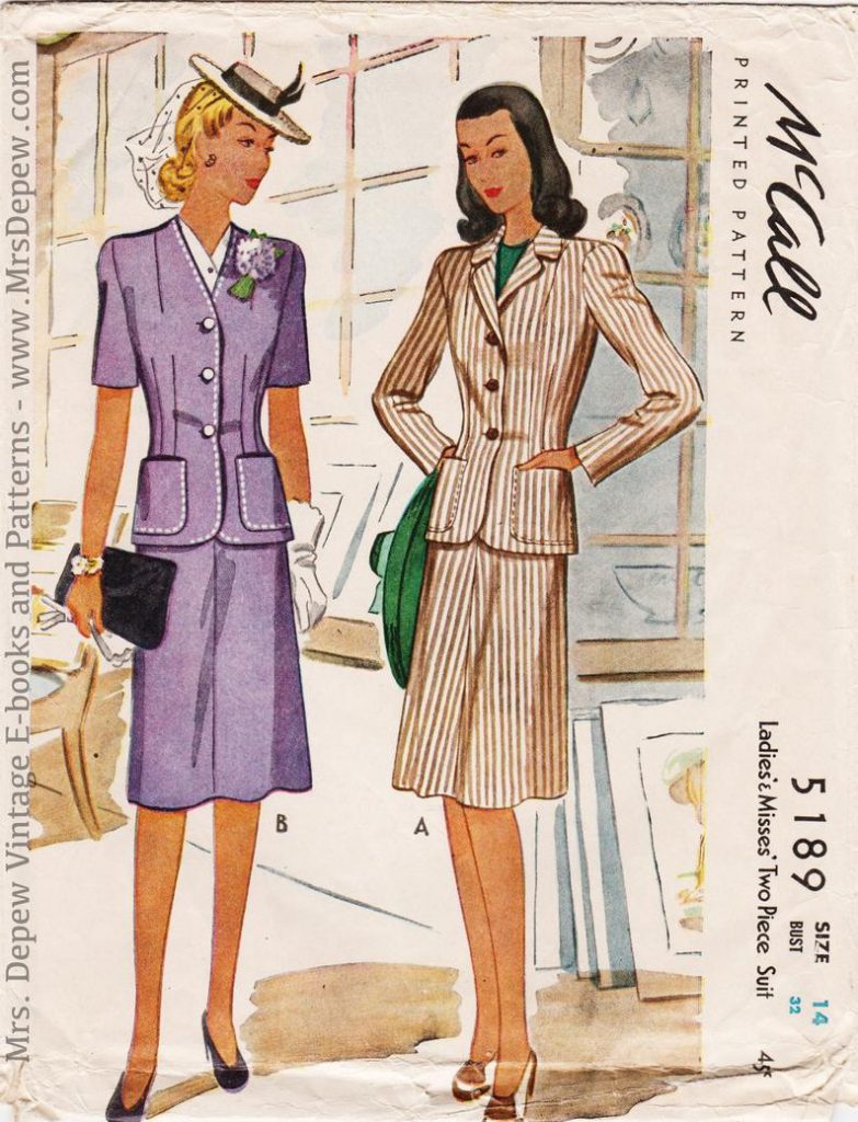 Original Vintage Sewing Pattern Ladies' 1940s Two-Piece image 0