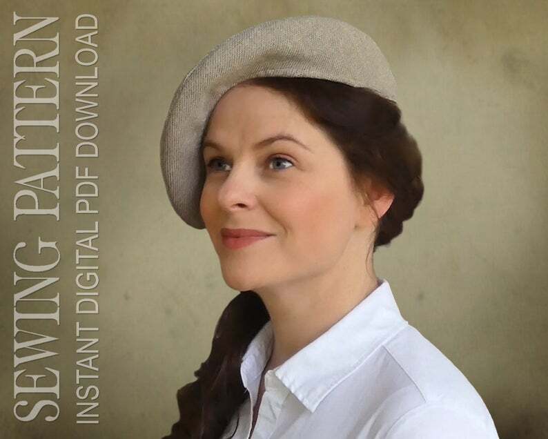 SEWING PATTERN  Zoë  1940's Stylized Beret Hat Guernsey image 0