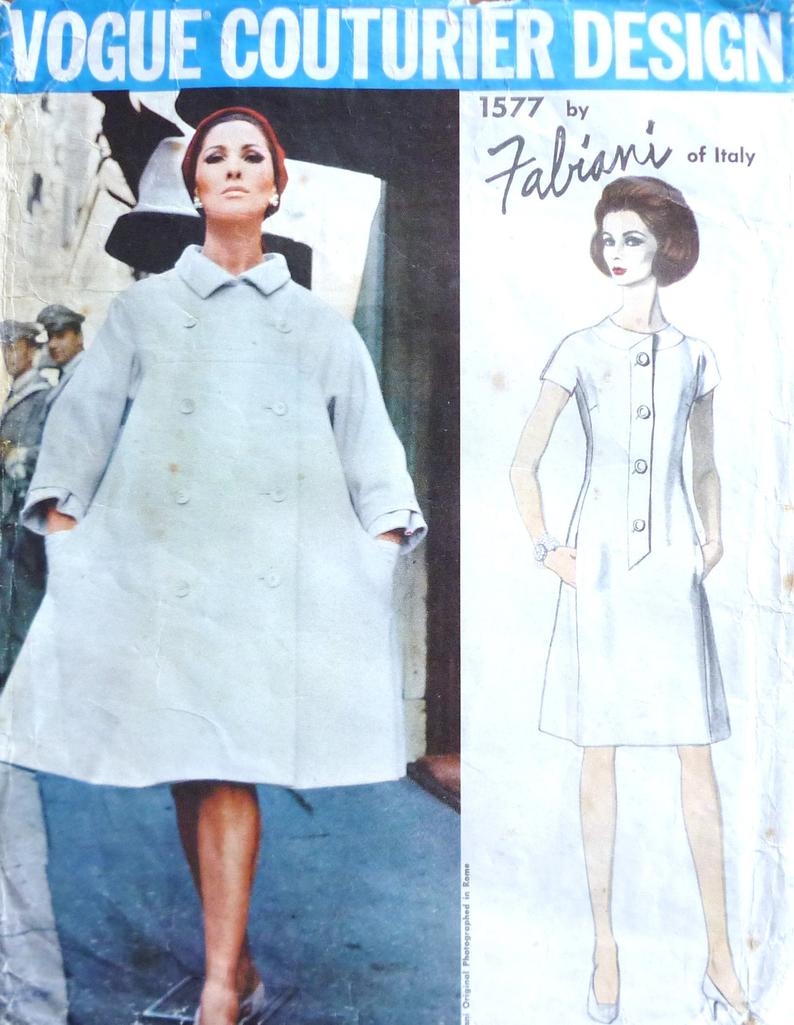 Vogue 1577 sewing pattern rare 1960s Fabiani Vogue Couturier image 0