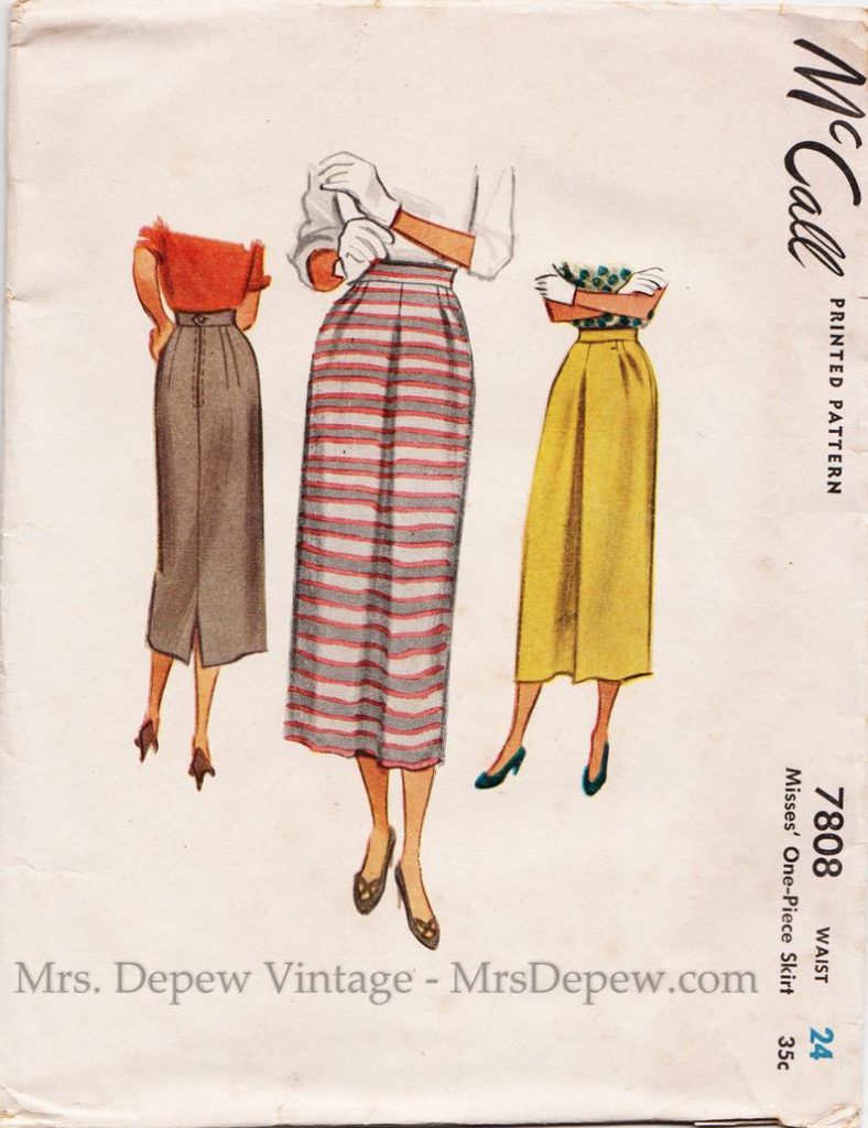 Vintage Sewing Pattern 1940s Misses' One-Piece Skirt image 0