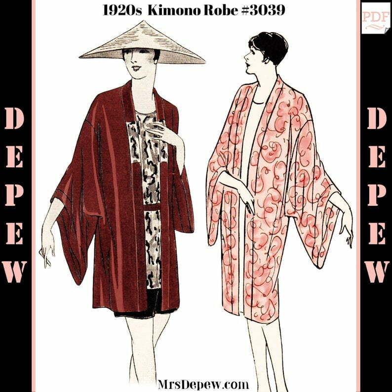 Vintage Sewing Pattern Instructions 1920s Flapper Easy Kimono image 0