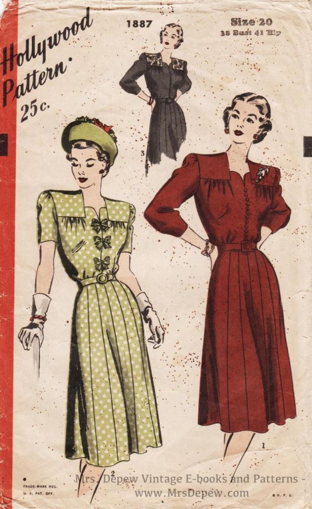 Vintage Sewing Pattern 1940s Hollywood 1887 Ladies' Dress image 0