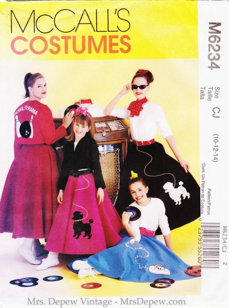 Vintage Sewing Pattern 1950s Poodle Skirt Top and Jacket image 0