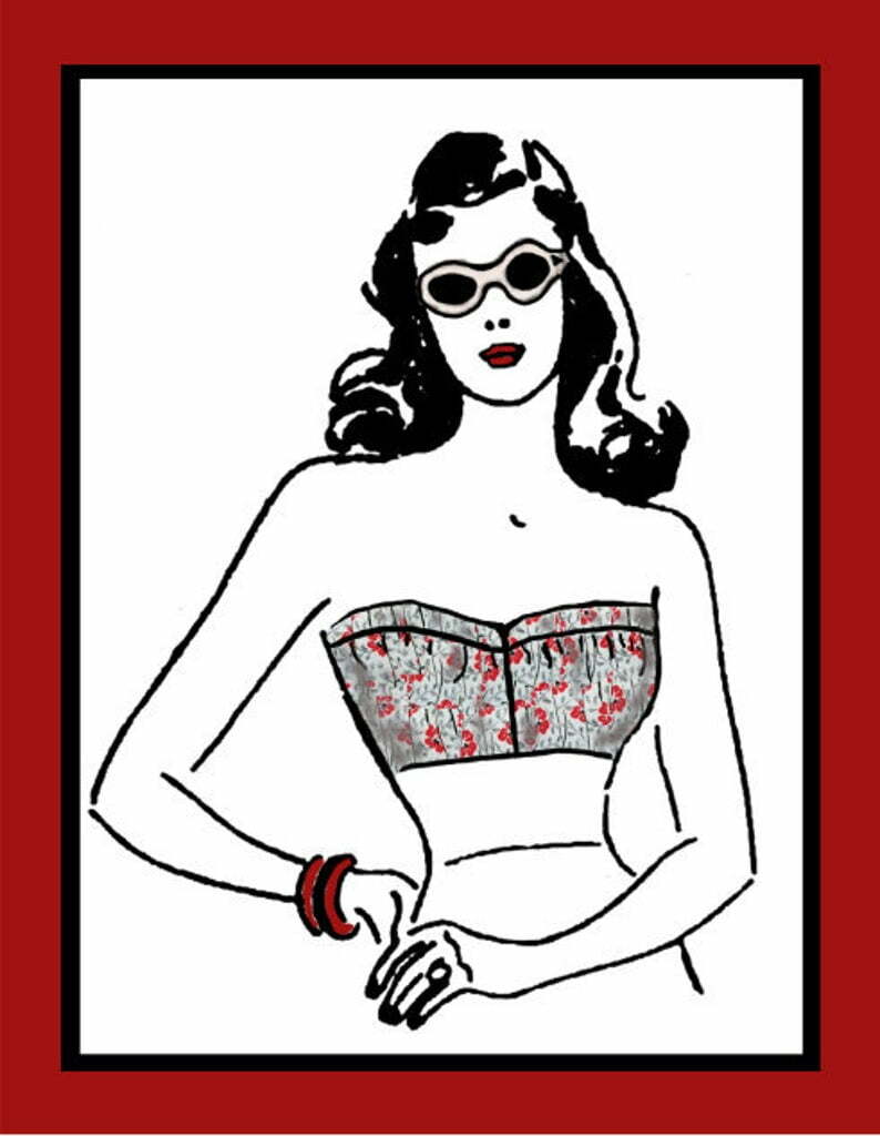 1950s Vintage Sewing Pattern Ladies' Bandeau Top 31 image 0