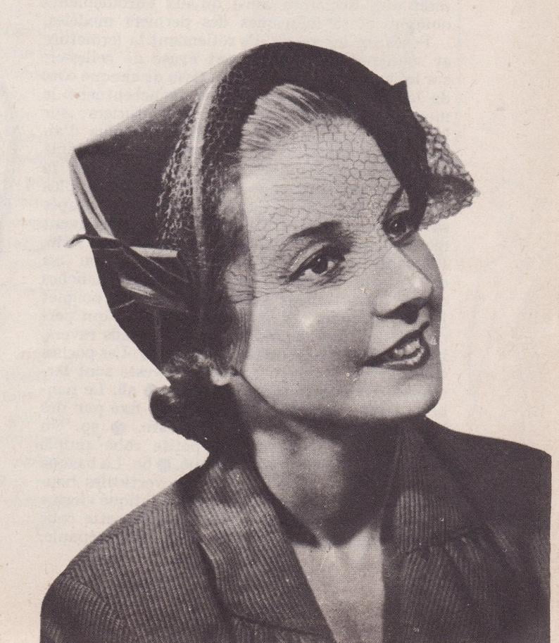 Vintage Sewing Pattern 1950's French Designer Hat Digital image 0