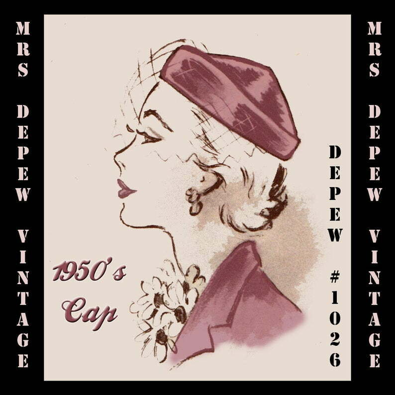 Vintage Sewing Pattern French 1950's Hat Depew 1026 image 0