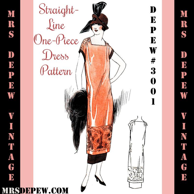 Vintage Sewing Pattern Instructions 1920s 1-Hour One Piece image 0