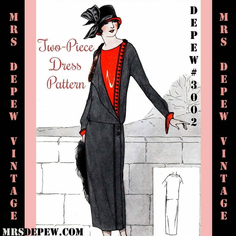 Vintage Sewing Pattern Instructions 1920s Easy Two Piece image 0