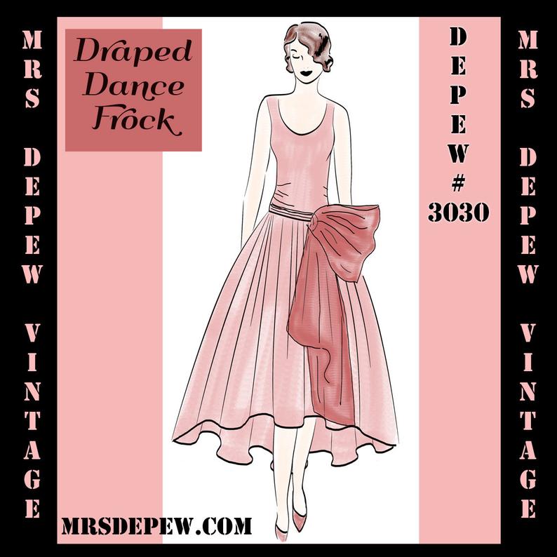Vintage Sewing Pattern Instructions 1920s Flapper Easy Draped image 0