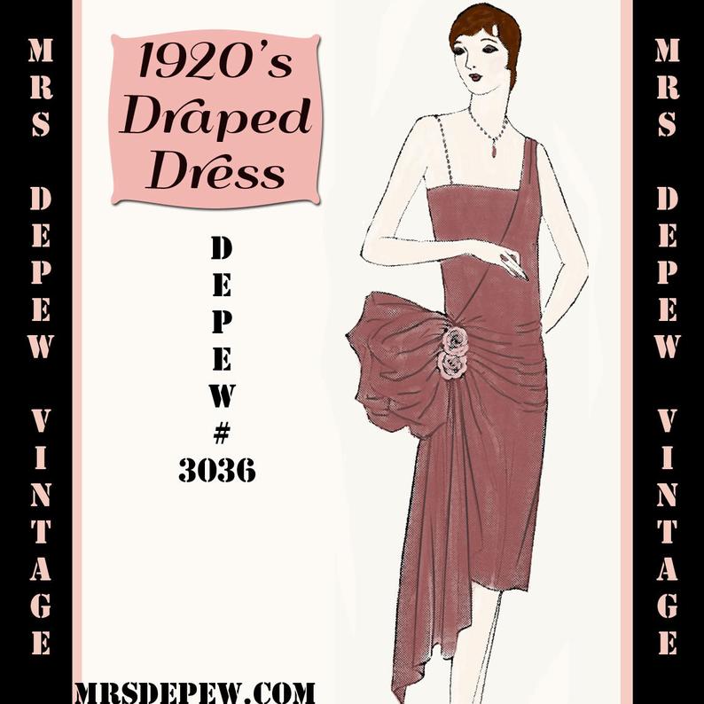 Vintage Sewing Pattern Instructions 1920s Flapper Easy Draped image 0
