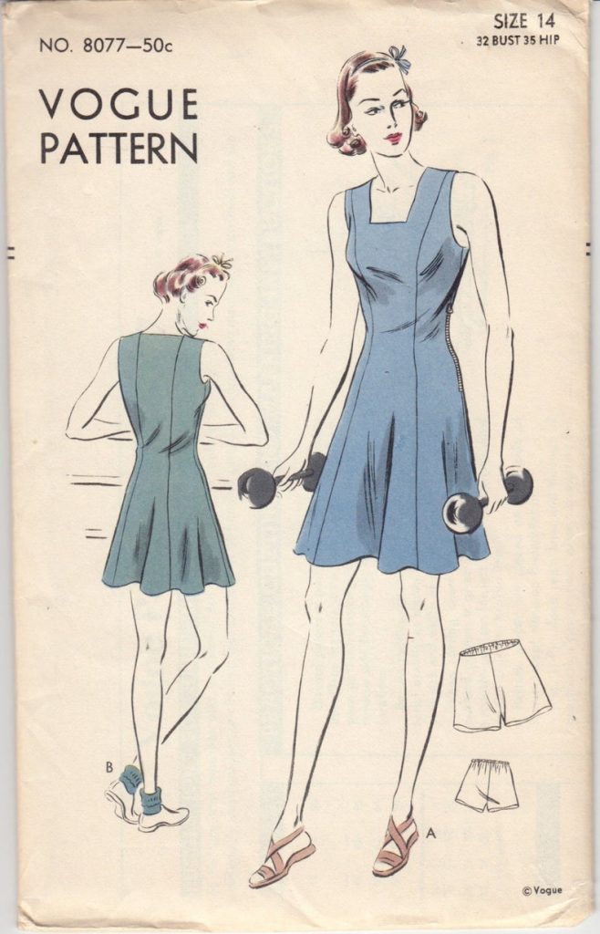 Vintage Sewing Pattern 1940s Ladies' Gym Suit and Trunks image 0