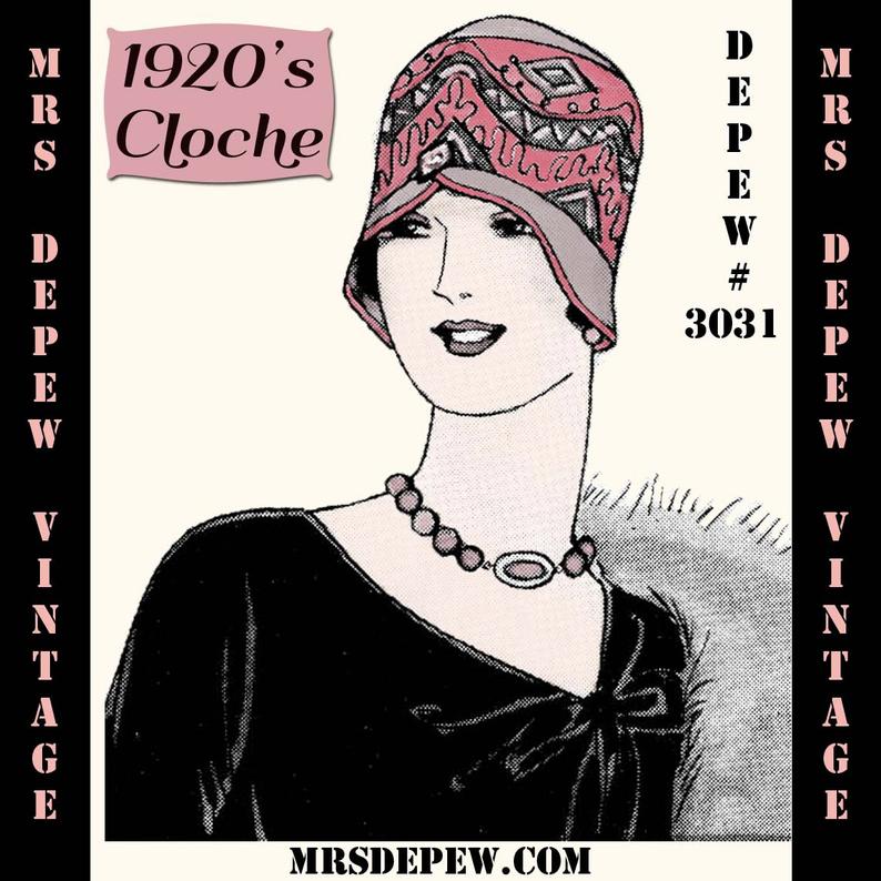 Vintage Sewing Pattern 1920's Spring Cloche Hat Depew 3031 image 0