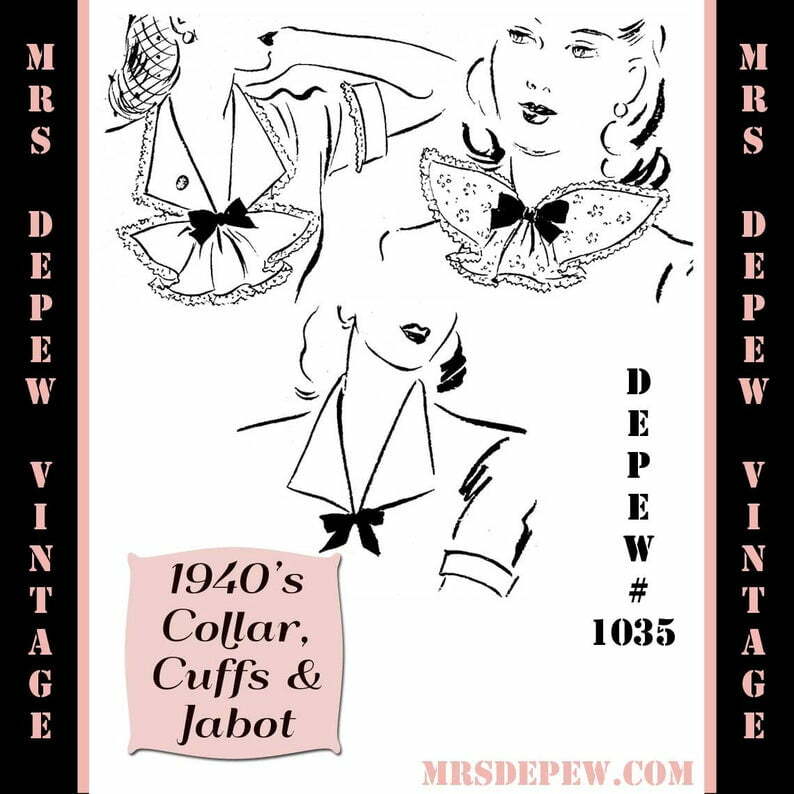 Vintage Sewing Pattern 1940's Make do and Mend Collar image 0